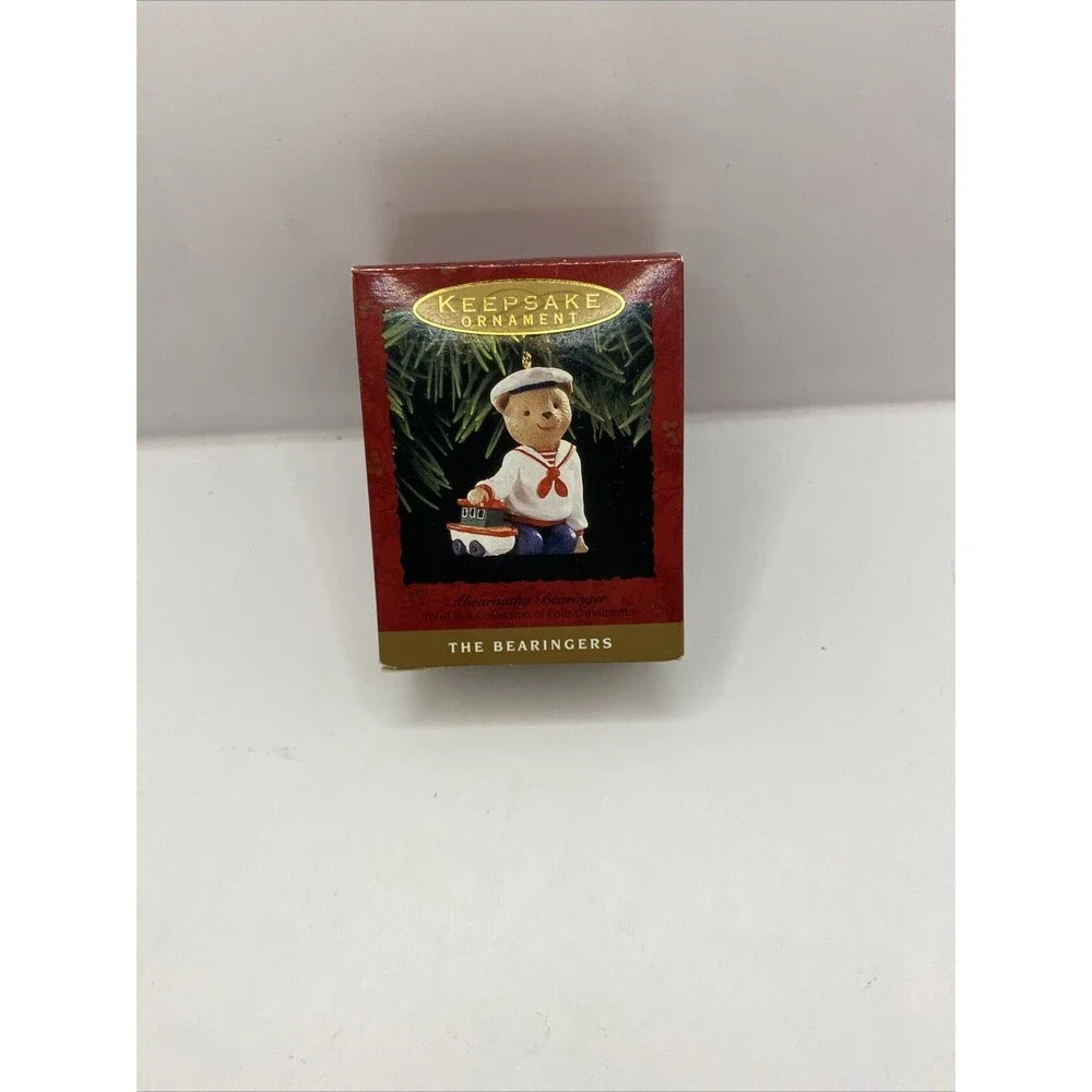 Hallmark 1993 Bearingers Abearnathy Keepsake Ornament Bear Boat Sailor Vtg Tree